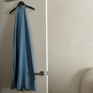 Denim Halter Maxi Dress size XS